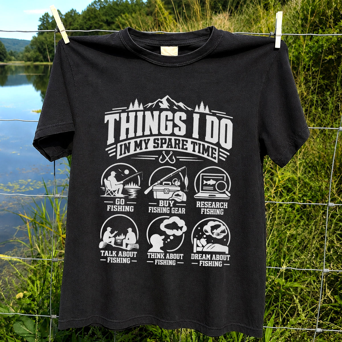 Things I Do in My Spare Time Funny Fishing T-Shirt