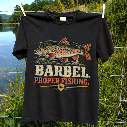 Barbel Proper Fishing Brown Trout Graphic T-Shirt