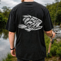 Fly Fishing Fish Design Graphic T-Shirt | Back Print