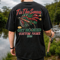 Personalized Christmas Fly Fishing Custom Name T-Shirt | Back Print