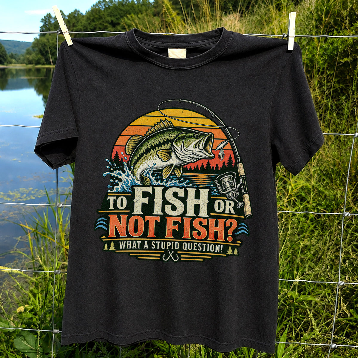 To Fish or Not Fish What a Stupid Question Bass Fishing T-Shirt