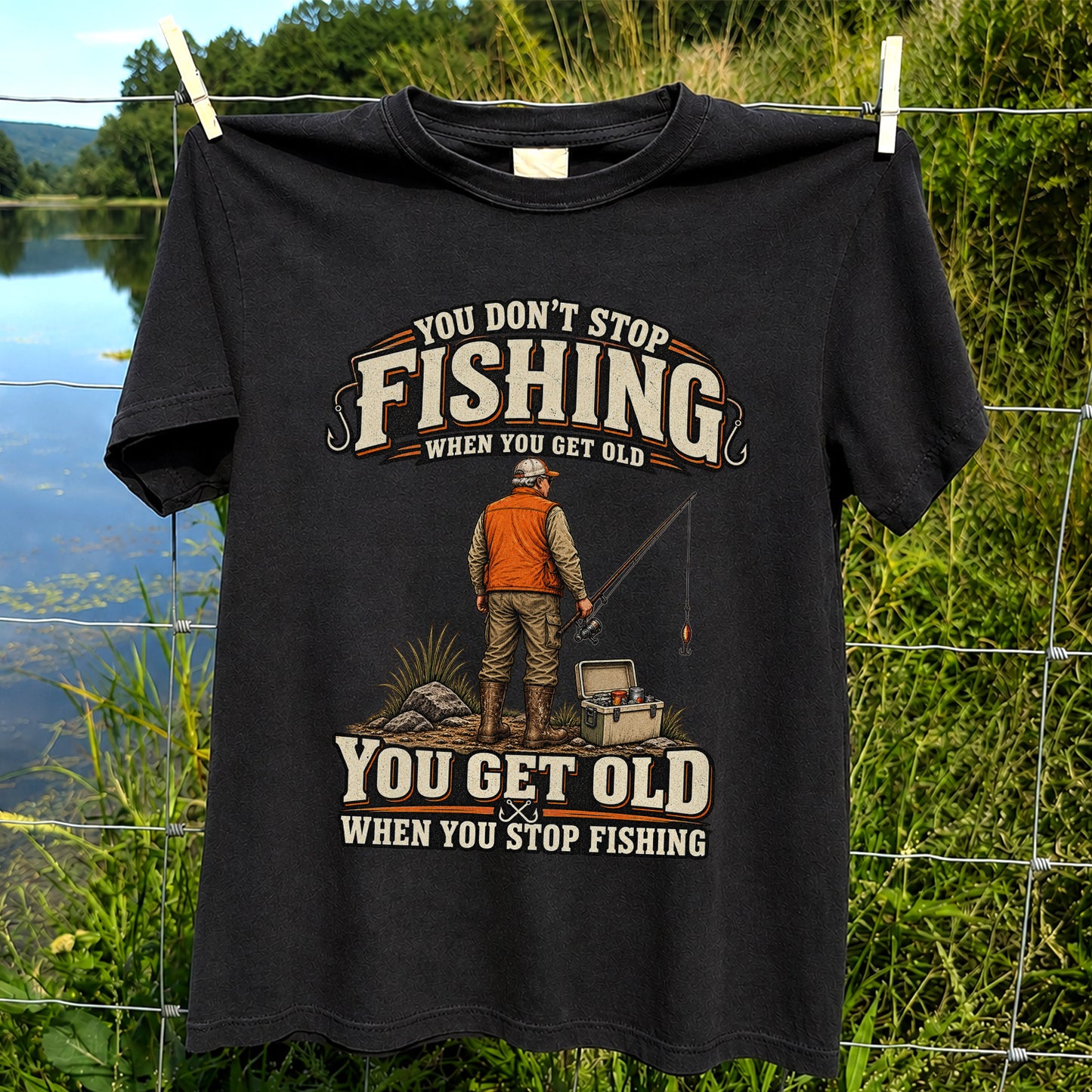 You Don't Stop Fishing When You Get Old Angler T-Shirt