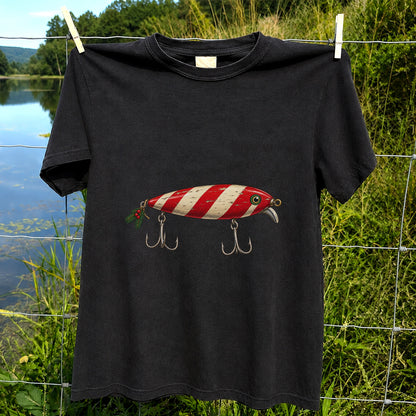 Vintage Red and Cream Fishing Lure Graphic T-Shirt