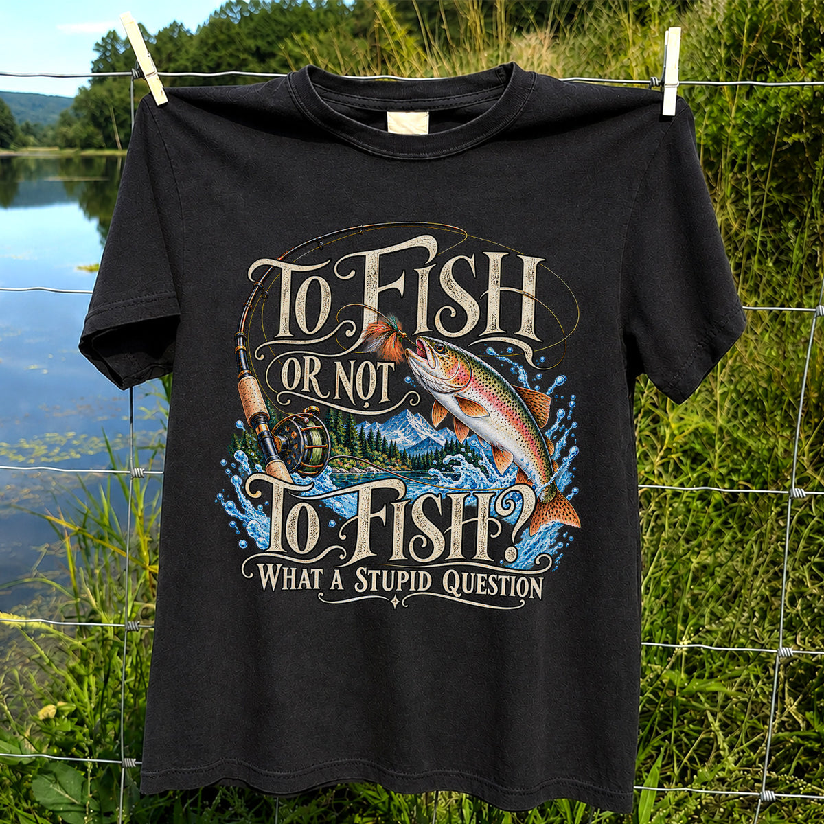 To Fish Or Not To Fish What a Stupid Question Trout Fishing T-Shirt