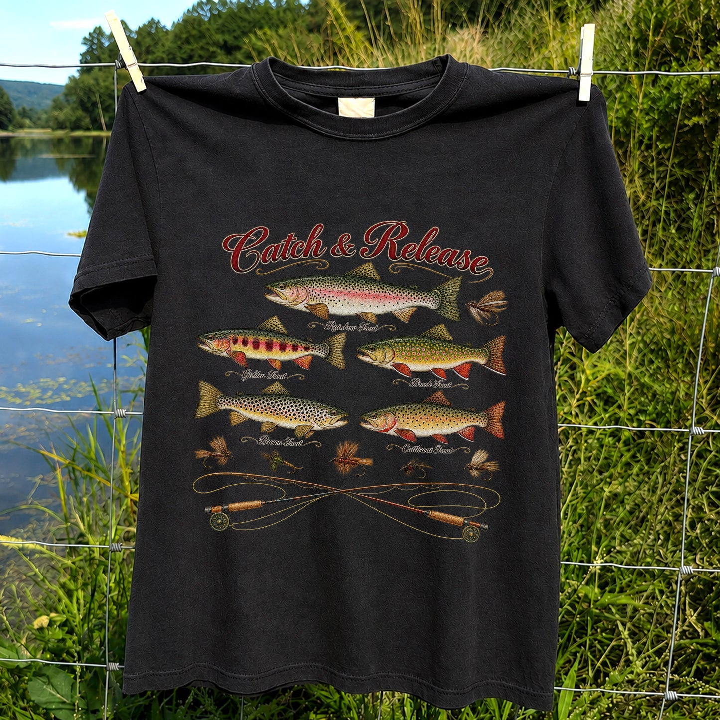 Catch & Release Trout Species Fly Fishing Graphic T-Shirt