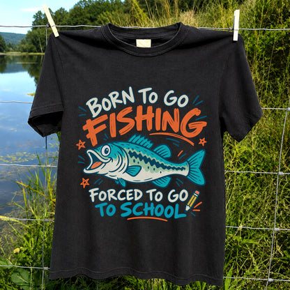 Funny Fish Fishing Graphic T-Shirt for Back to School