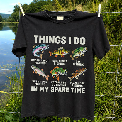 Colorful Fish Fishing Hobby Graphic T-Shirt
