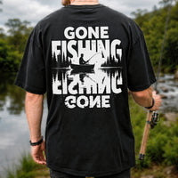 Gone Fishing Lake Adventure Angler Graphic T-Shirt | Back Print