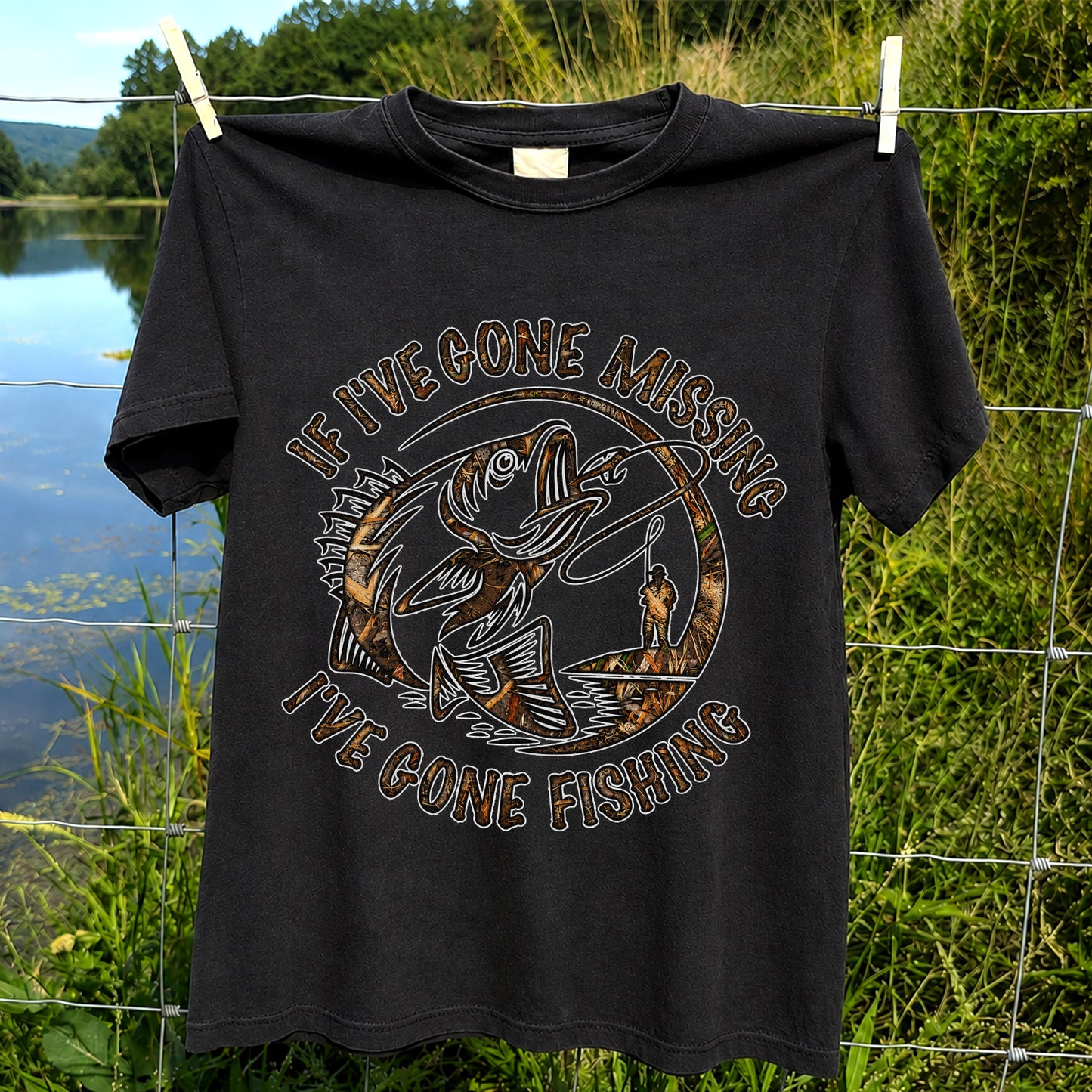 If I've Gone Missing I've Gone Fishing Bass Graphic T-Shirt