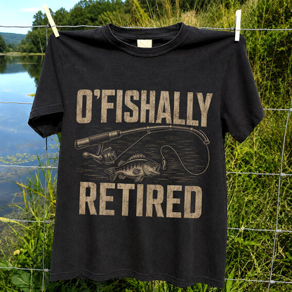 O'Fishally Retired T-Shirt Bass Fishing Retirement Gift for Fisherman