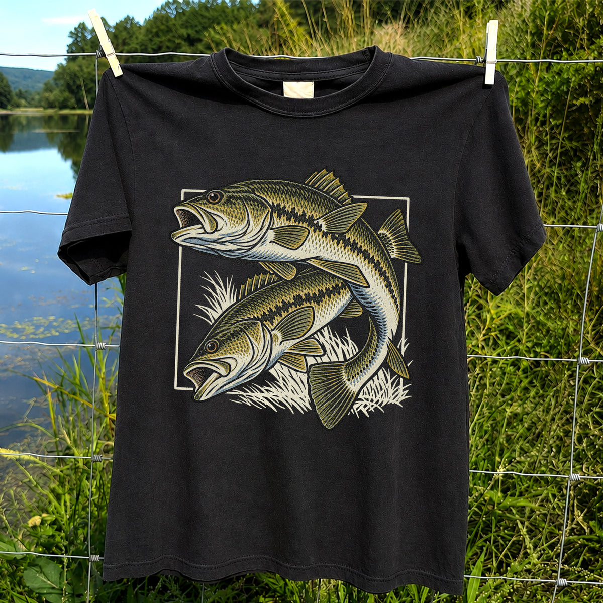 Vintage Bass Fishing Graphic T-Shirt