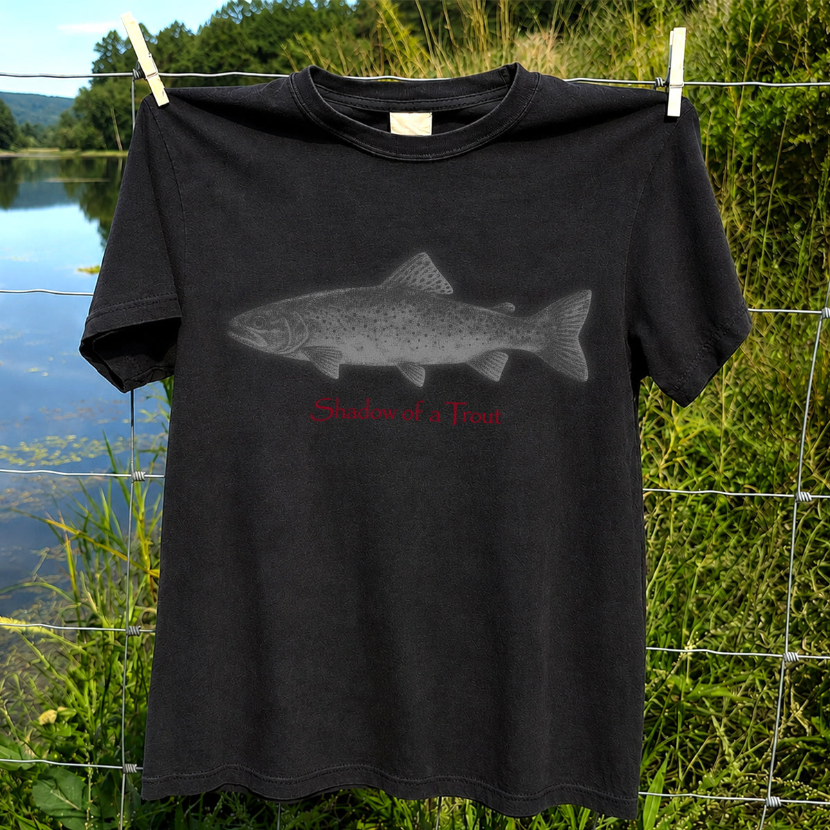 Shadow of a Trout Minimalist Trout Fishing Graphic T-Shirt