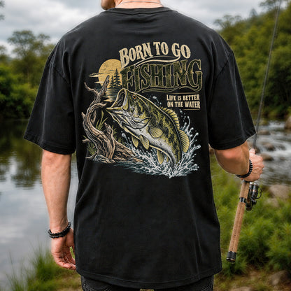 Born to Go Fishing Largemouth Bass Graphic T-Shirt | Back Print