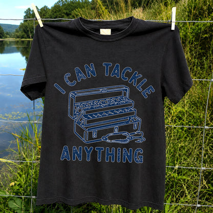 I Can Tackle Anything Tackle Box Funny Fishing T-Shirt
