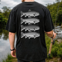 Vintage Trout Collection Freshwater Fishing Graphic T-Shirt | Back Print