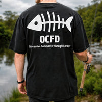 Funny Fish Skeleton Fishing Graphic T-Shirt | Back Print