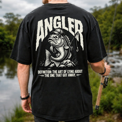 Angler Bass Fishing The One That Got Away Graphic T-Shirt | Back Print