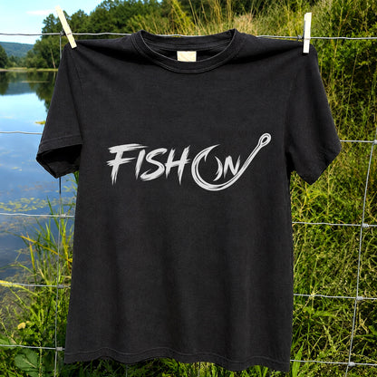Fish On Fishing Hook Graphic T-Shirt