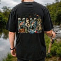 Mama Rainbow Trout Fly Fishing Vintage Graphic T-Shirt | Back Print
