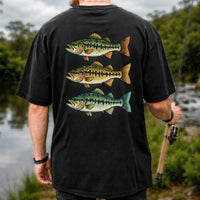 Three Bass Fishing Graphic T-Shirt | Back Print