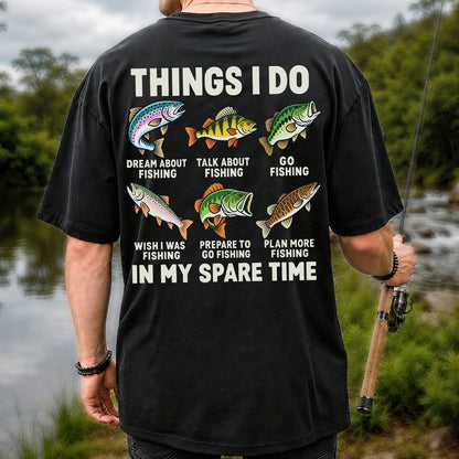 Colorful Fish Fishing Hobby Graphic T-Shirt | Back Print