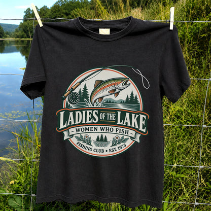 Ladies of the Lake Women Who Fish Rainbow Trout Fishing T-Shirt