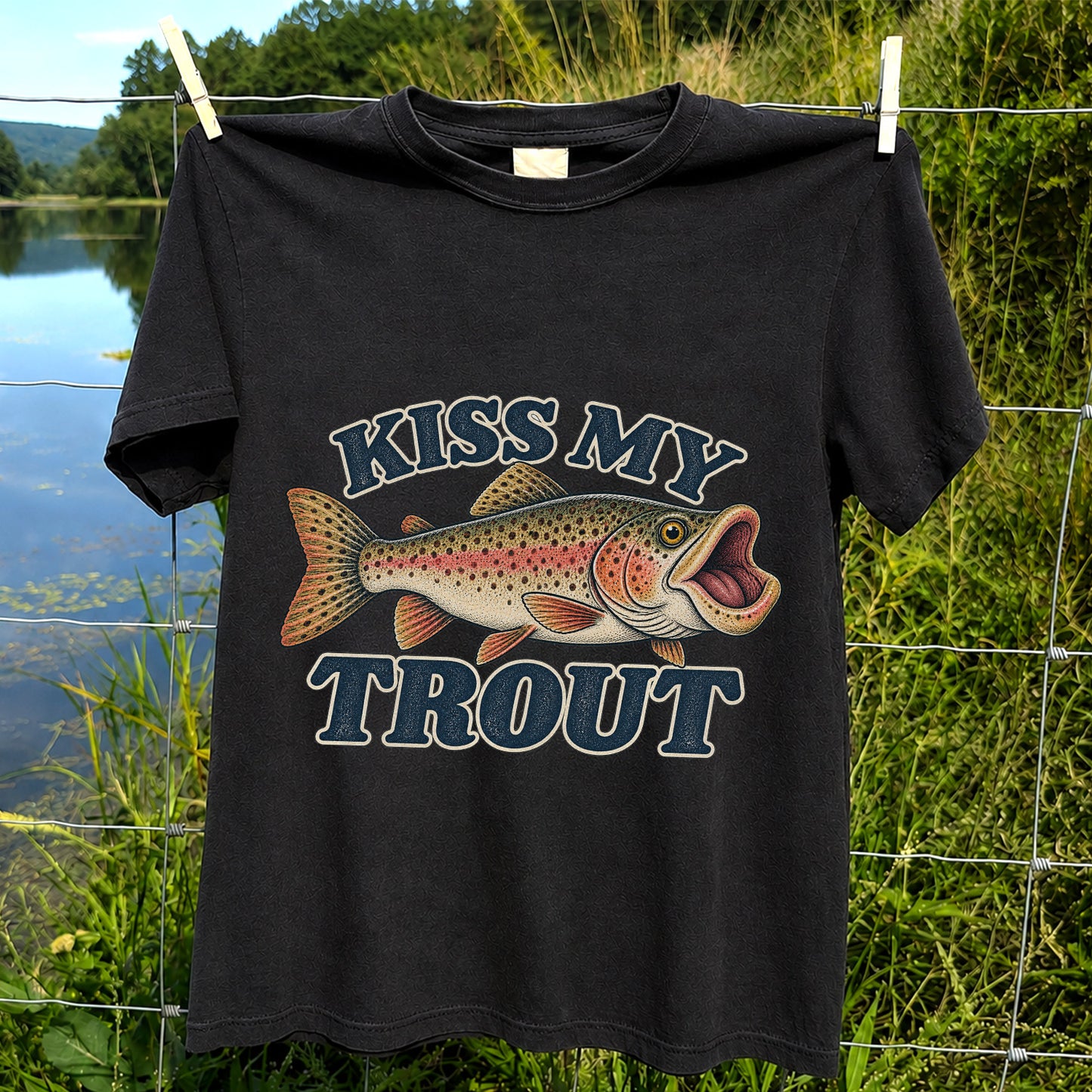 Kiss My Trout Funny Trout Fishing T-Shirt