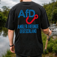 AFD Angler Freunde Deutschland Fishing Hook Graphic T-Shirt | Back Print