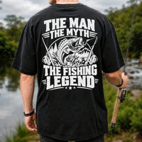 The Man The Myth The Fishing Legend Bass Graphic T-Shirt | Back Print