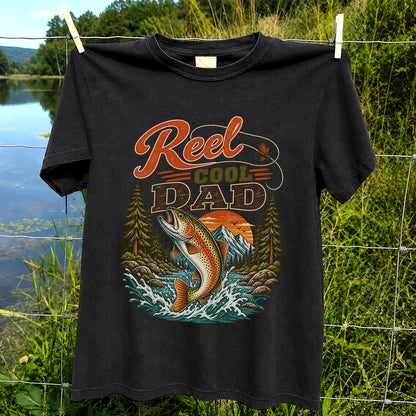 Reel Cool Dad Trout Fishing Graphic T-Shirt