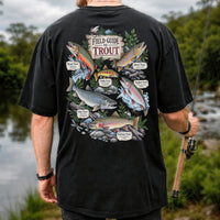 Field Guide to Trout Vintage Freshwater Fishing Graphic T-Shirt | Back Print