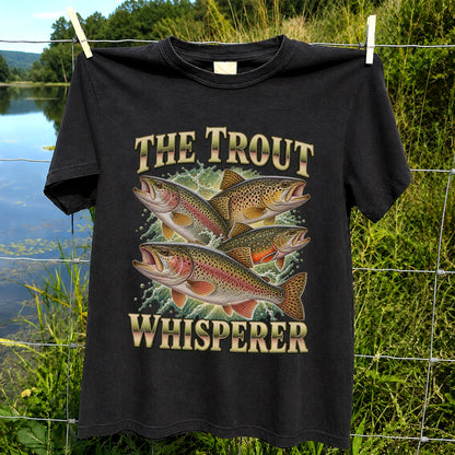 The Trout Whisperer Freshwater Fishing Graphic T-Shirt