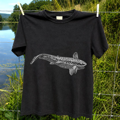 Burbot Fish Minimalist Line Art Fishing Graphic T-Shirt
