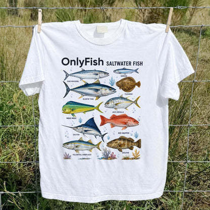 OnlyFish Saltwater Fish Identification T-Shirt
