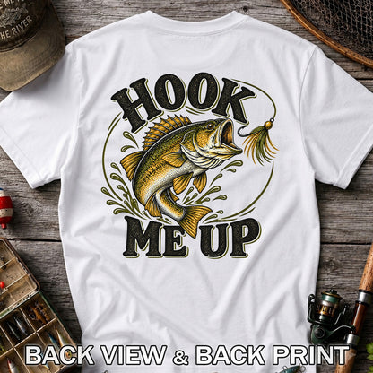 Hook Me Up Bass Fishing T-Shirt | Back Print