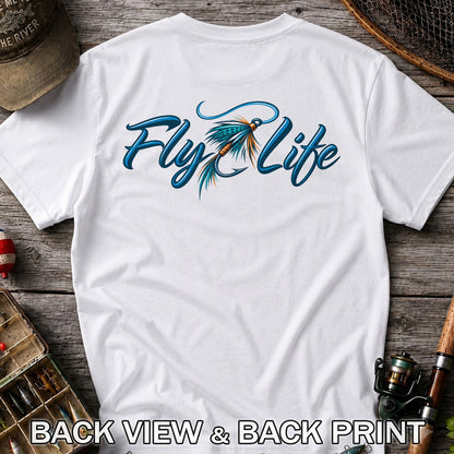 Fly Life Fishing Lure Graphic T-Shirt | Back Print