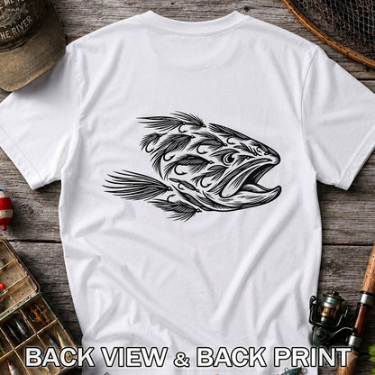 Fly Fishing Fish Design Graphic T-Shirt | Back Print