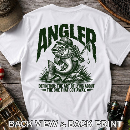 Angler Bass Fishing The One That Got Away Graphic T-Shirt | Back Print