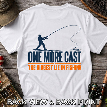 Fishing Angler Silhouette Graphic T-Shirt | Back Print
