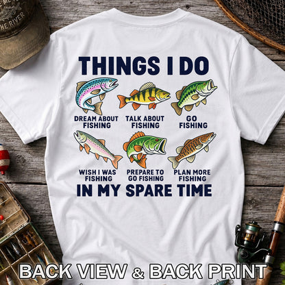 Colorful Fish Fishing Hobby Graphic T-Shirt | Back Print