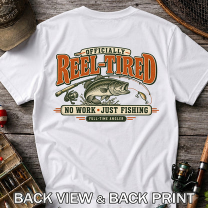 Retired Bass Fishing No Work Graphic T-Shirt | Back Print