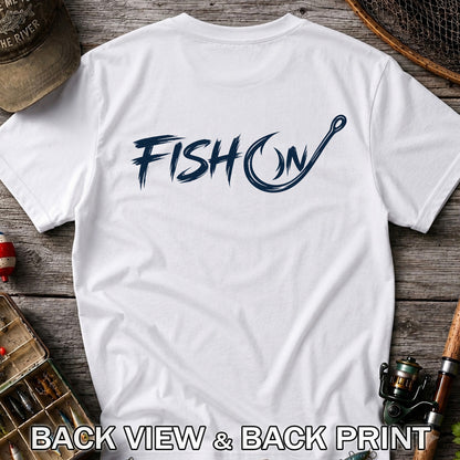 Fish On Fishing Hook Graphic T-Shirt | Back Print
