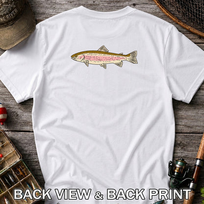 Rainbow Trout Freshwater Fishing Graphic T-Shirt | Back Print