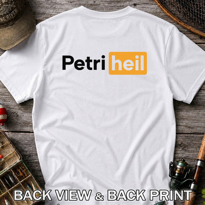 Petri Heil Fishing Logo Graphic T-Shirt | Back Print