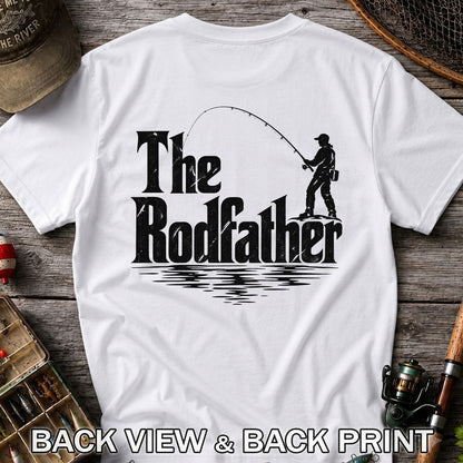 The Rodfather Funny Fishing Graphic T-Shirt | Back Print