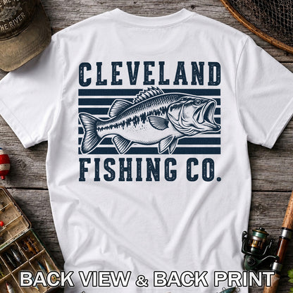 Cleveland Fishing Co Bass Fishing Graphic T-Shirt | Back Print