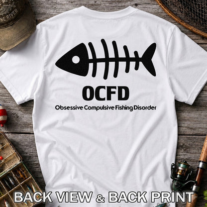 Funny Fish Skeleton Fishing Graphic T-Shirt | Back Print
