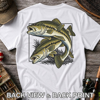 Vintage Bass Fishing Graphic T-Shirt | Back Print