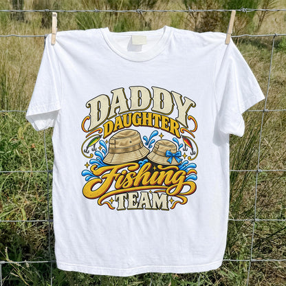 Dad Daughter Fishing Team Family Fishing Graphic T-Shirt