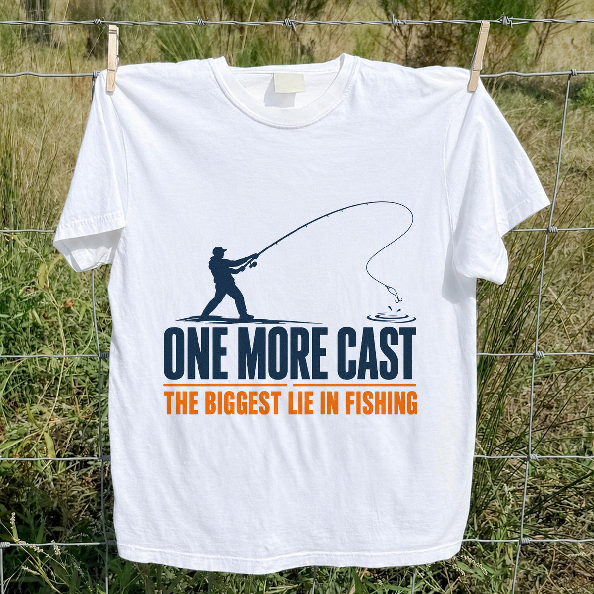 Fishing Angler Silhouette Graphic T-Shirt